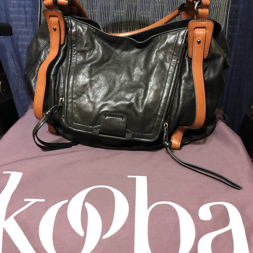 Kooba Black and Tan Shoulder Bag